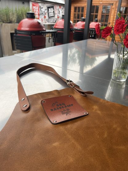 BBQ Basecamp Leather Apron by Buckle & Hide - Light Brown Apron | Light Brown Straps - Image 2