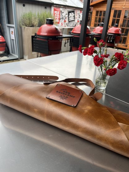 BBQ Basecamp Leather Apron by Buckle & Hide - Light Brown Apron | Light Brown Straps - Image 4