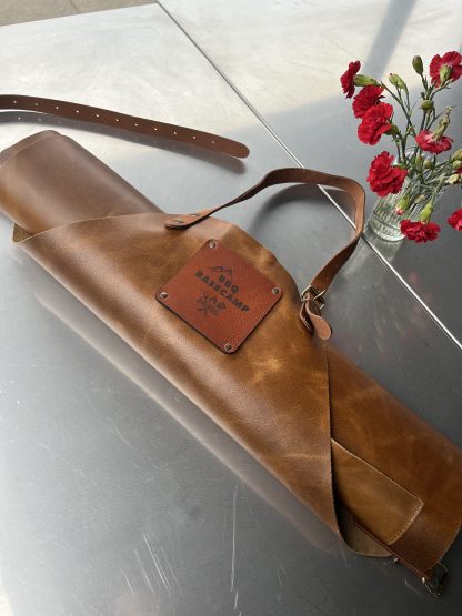 BBQ Basecamp Leather Apron by Buckle & Hide - Light Brown Apron | Light Brown Straps - Image 5